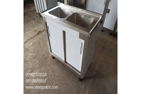 سینک استیل دو لگن زیر کابینتی