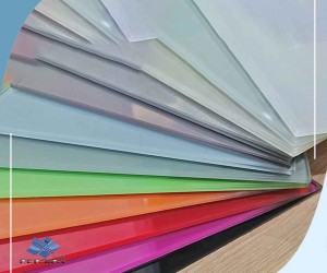 طراحی ، ساخت و فروش شیشه لاکوبل رنگی با کیفیت درجه‌یک (مابین کابینتی )