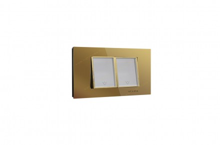 فروش ویژه کلید و پریز ویرا مدل امگا طرح شیشه طلایی طلایی سفید در تجهیز ساختمان